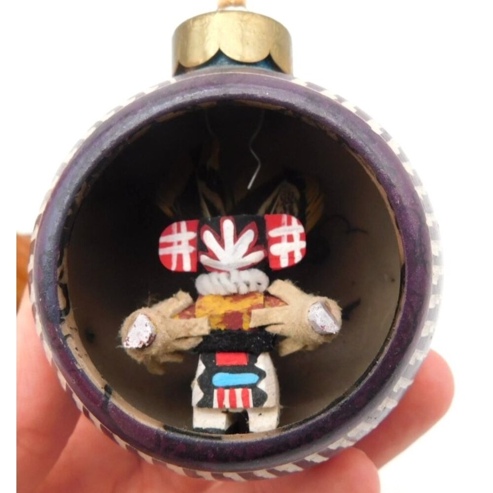 Native American Kachina Dancer Diorama Ornament Signed